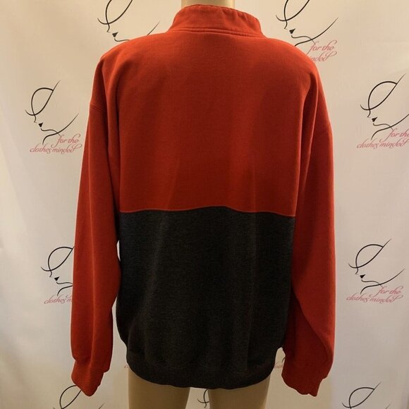 Cheetah. Size M. Two Tone Pullover Placket Sweatshirt. Drawstring Neck. D. - Picture 4 of 5